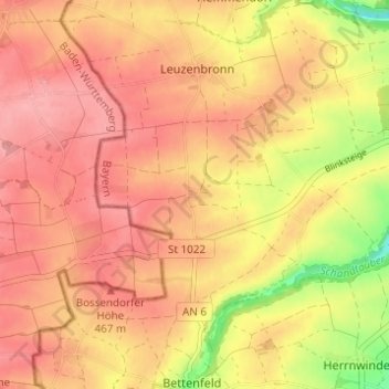 Schnepfendorf topographic map, elevation, terrain
