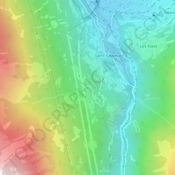 Agnouède topographic map, elevation, terrain