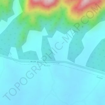 Pé de Serra topographic map, elevation, terrain