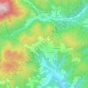 Fiano topographic map, elevation, terrain