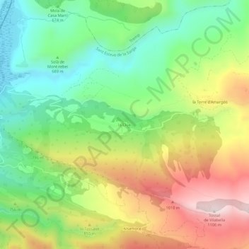 la Clua topographic map, elevation, terrain