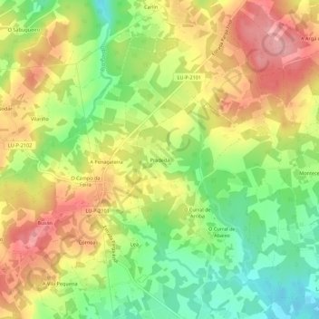 Pradeda topographic map, elevation, terrain