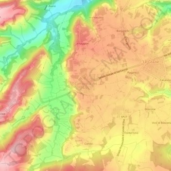 Campiglia dei Foci topographic map, elevation, terrain