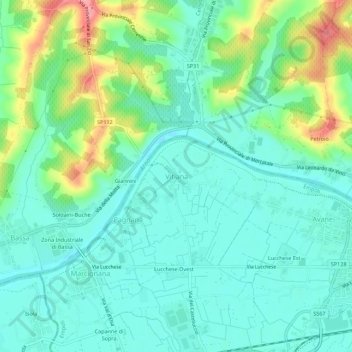 Vitiana topographic map, elevation, terrain