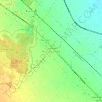 Borgo Incoronata topographic map, elevation, terrain