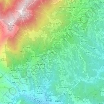 Sella topographic map, elevation, terrain