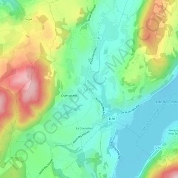 Le Pin topographic map, elevation, terrain