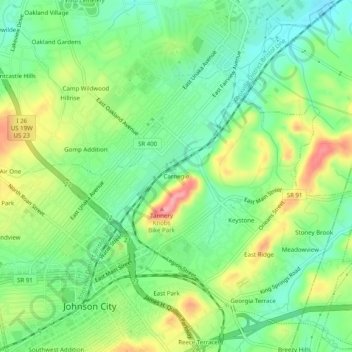 Carnegie topographic map, elevation, terrain