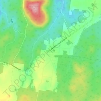 Lyonville topographic map, elevation, terrain
