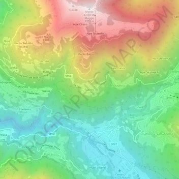 Narro topographic map, elevation, terrain