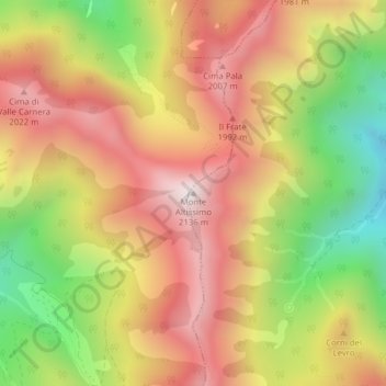Monte Altissimo topographic map, elevation, terrain