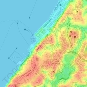 Cidade Alta topographic map, elevation, terrain