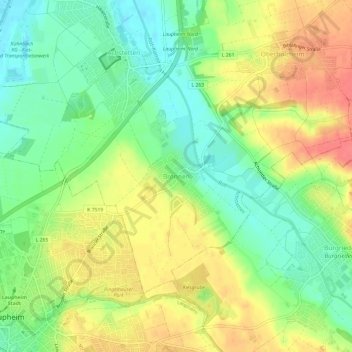 Bronnen topographic map, elevation, terrain