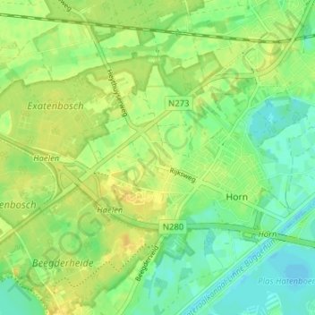 Heide topographic map, elevation, terrain