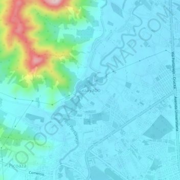 Guayabo topographic map, elevation, terrain