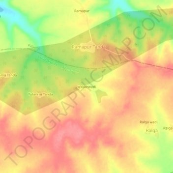Wadarwadi topographic map, elevation, terrain