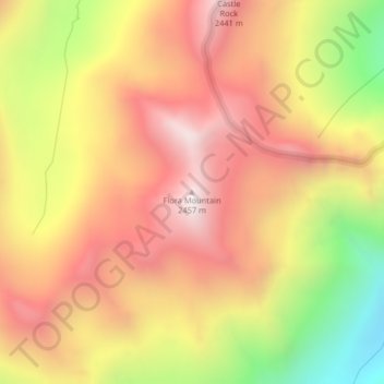 Flora Mountain topographic map, elevation, terrain