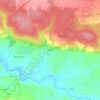 Loperhet topographic map, elevation, terrain