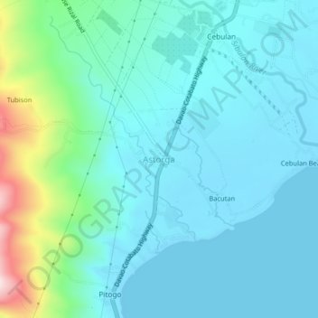 Astorga topographic map, elevation, terrain