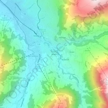 Wispile topographic map, elevation, terrain