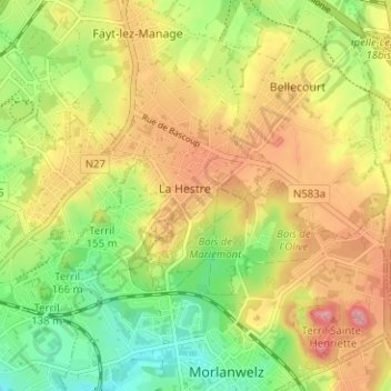 Carondelet topographic map, elevation, terrain