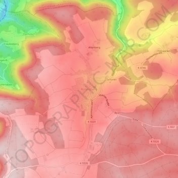 Rötenberg topographic map, elevation, terrain