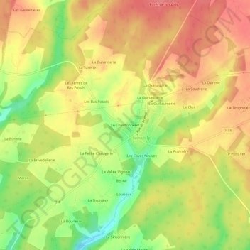 Le Chardonneret topographic map, elevation, terrain