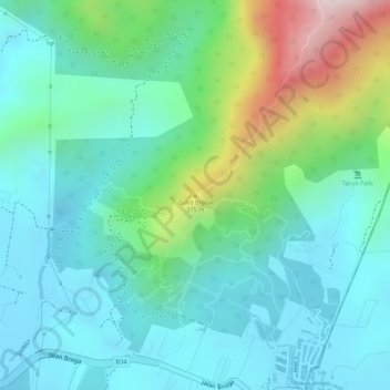 Broga Hill topographic map, elevation, terrain