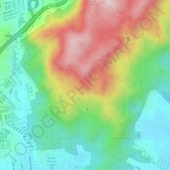 MRT 18 - Pasar Seni topographic map, elevation, terrain