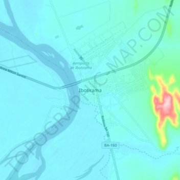 Ibotirama topographic map, elevation, terrain