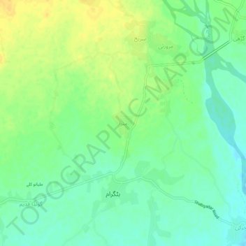Mathra topographic map, elevation, terrain