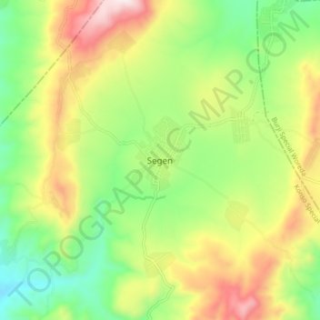Segen topographic map, elevation, terrain