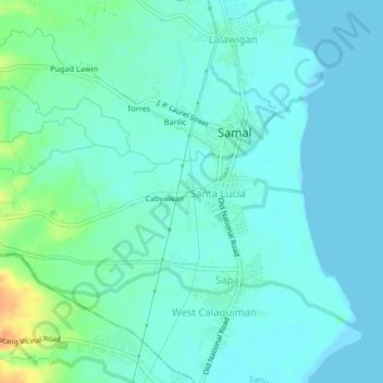 Bubuyog topographic map, elevation, terrain