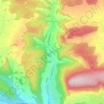 Eschach topographic map, elevation, terrain