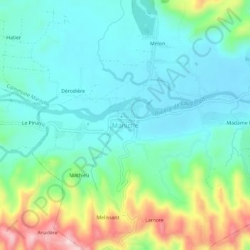 Maniche topographic map, elevation, terrain