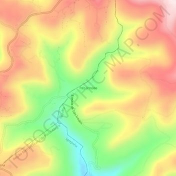 Três Irmãos topographic map, elevation, terrain