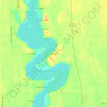 Roth Park topographic map, elevation, terrain
