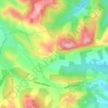 Ilhe topographic map, elevation, terrain