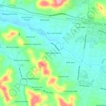 Dekemont Downs topographic map, elevation, terrain