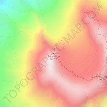 Beerenberg topographic map, elevation, terrain