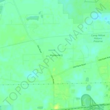 Mandeville topographic map, elevation, terrain