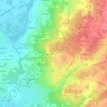 La Ceriseraie topographic map, elevation, terrain