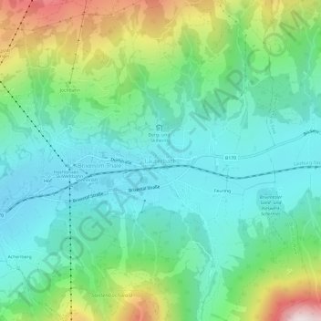 Lauterbach topographic map, elevation, terrain
