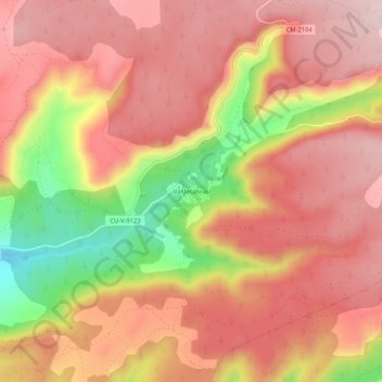 Valdecabras topographic map, elevation, terrain
