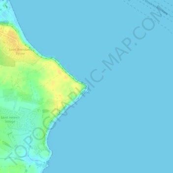 Greenore Point topographic map, elevation, terrain
