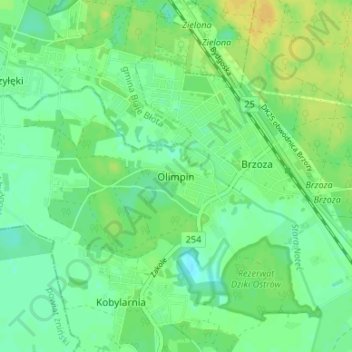 Olimpin topographic map, elevation, terrain