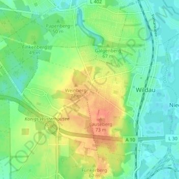 Hoherlehme topographic map, elevation, terrain