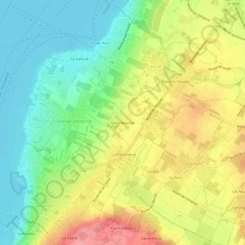 Saint-Maurice topographic map, elevation, terrain