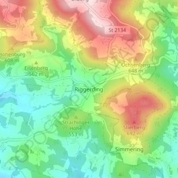 Riggerding topographic map, elevation, terrain