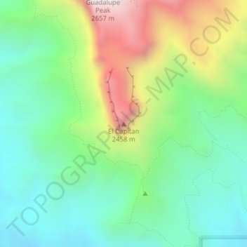 El Capitan topographic map, elevation, terrain